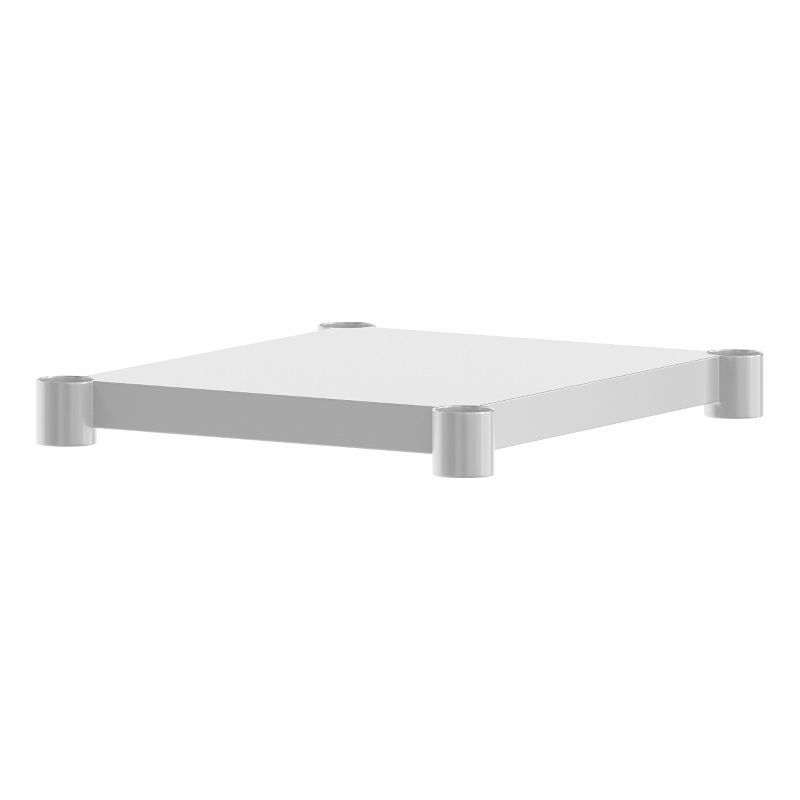 Pemberly Row Galvanized Steel Adjustable Add-On Work Table Lower Shelf