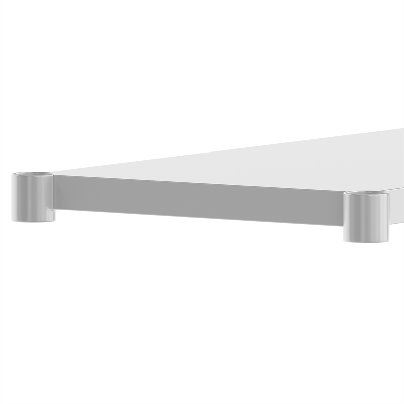 Pemberly Row Galvanized Steel Adjustable Add-On Work Table Lower Shelf