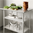 Pemberly Row Galvanized Steel Adjustable Add-On Work Table Lower Shelf