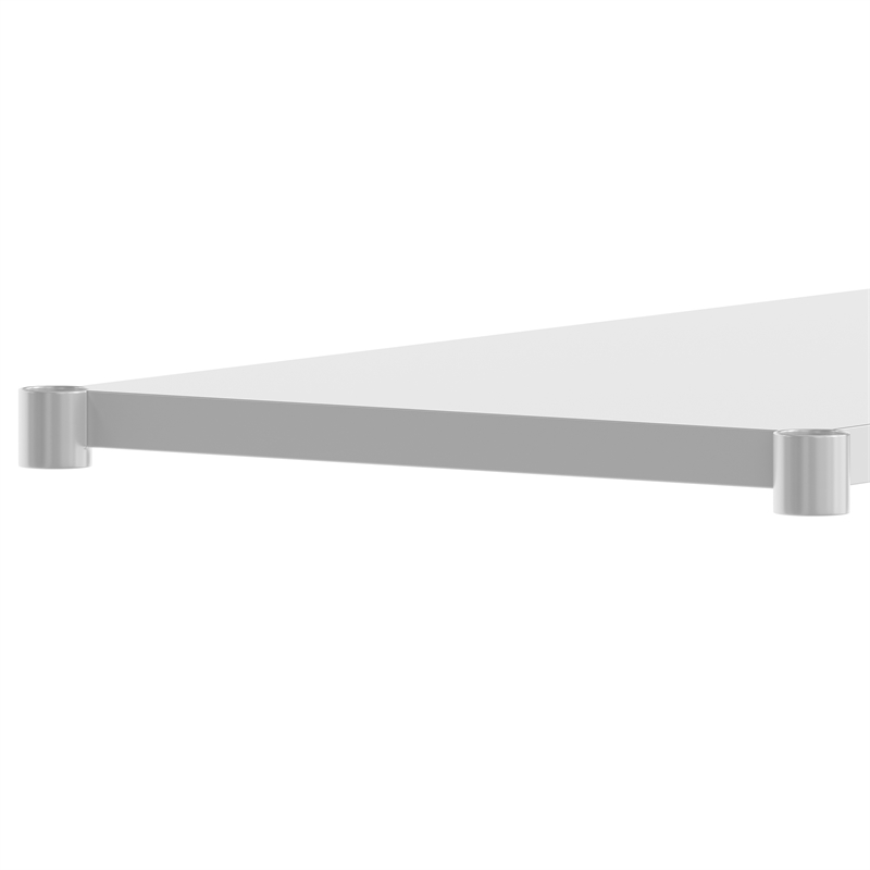 Pemberly Row Galvanized Steel Adjustable Add-On Work Table Lower Shelf