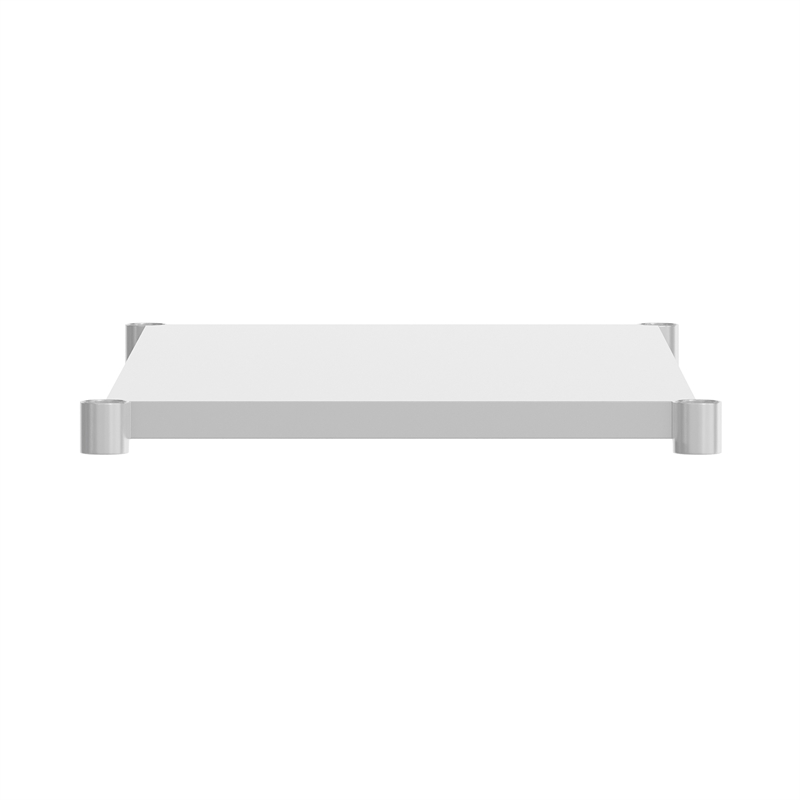Pemberly Row Galvanized Steel Adjustable Add-On Work Table Lower Shelf