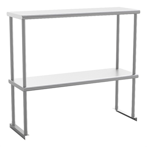 Pemberly Row NSF Certified Stainless Steel Kitchen Double Overshelf
