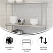 Pemberly Row NSF Certified Stainless Steel Kitchen Double Overshelf