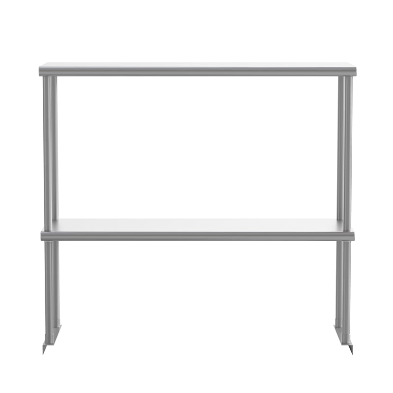 Pemberly Row NSF Certified Stainless Steel Kitchen Double Overshelf