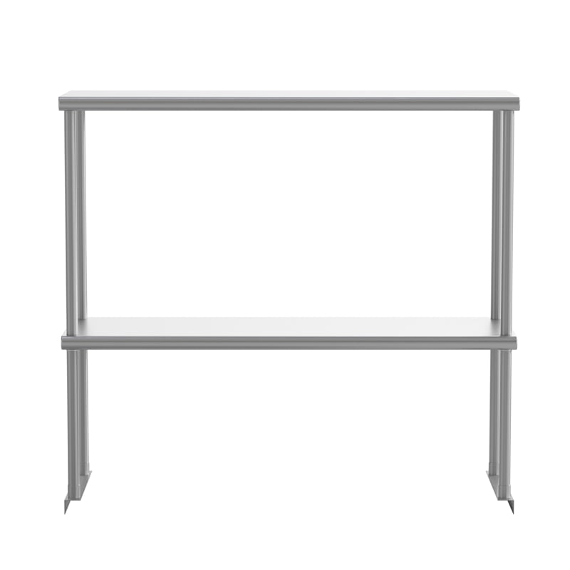 Pemberly Row NSF Certified Stainless Steel Kitchen Double Overshelf