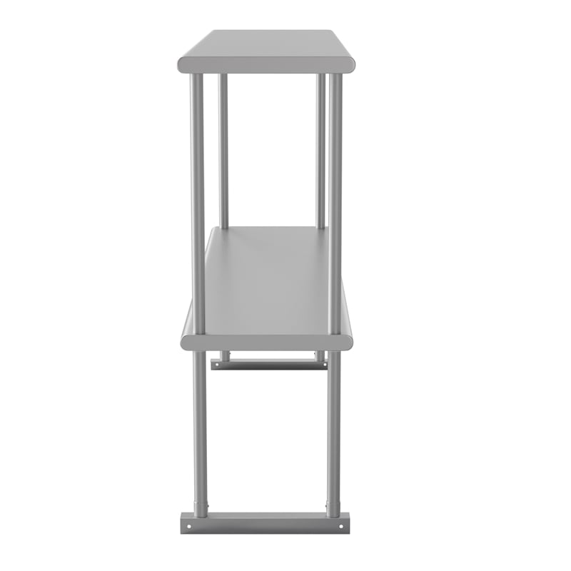 Pemberly Row NSF Certified Stainless Steel Kitchen Double Overshelf