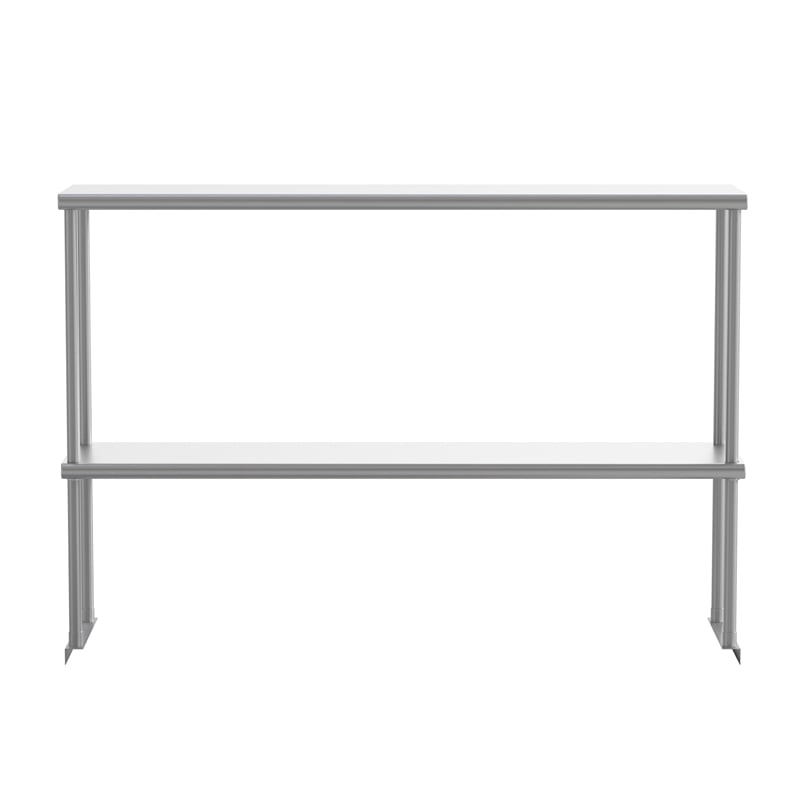 Pemberly Row NSF Certified Stainless Steel Kitchen Double Overshelf