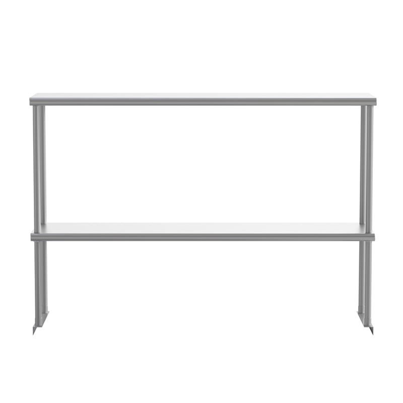 Pemberly Row NSF Certified Stainless Steel Kitchen Double Overshelf