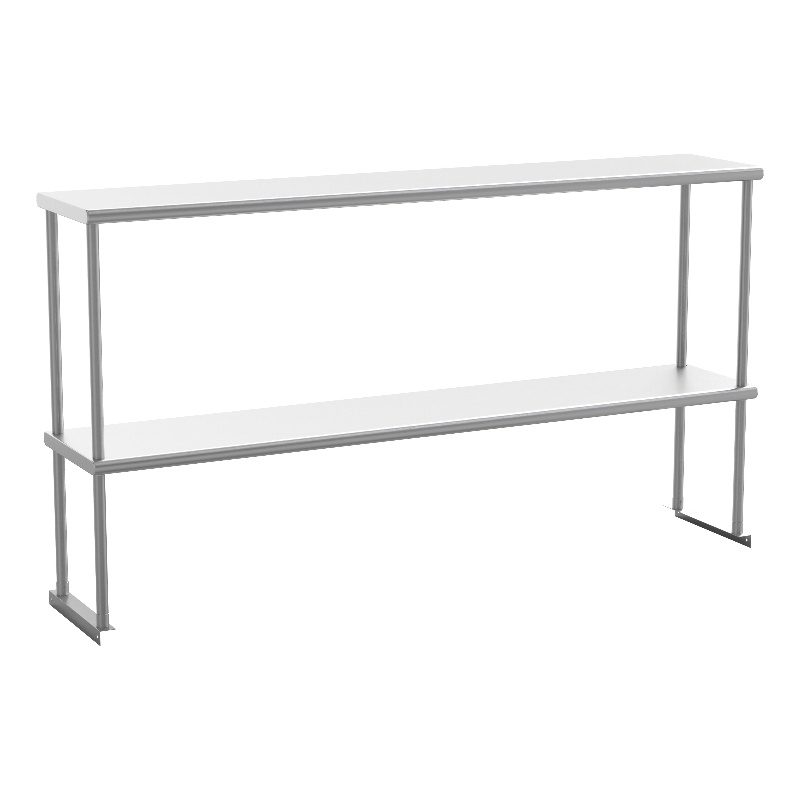 Pemberly Row NSF Certified Stainless Steel Kitchen Double Overshelf