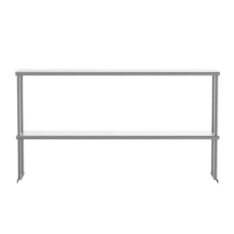 Pemberly Row NSF Certified Stainless Steel Kitchen Double Overshelf