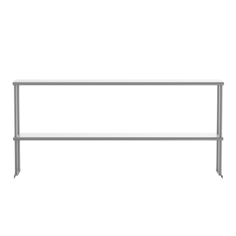 Pemberly Row NSF Certified Stainless Steel Kitchen Double Overshelf