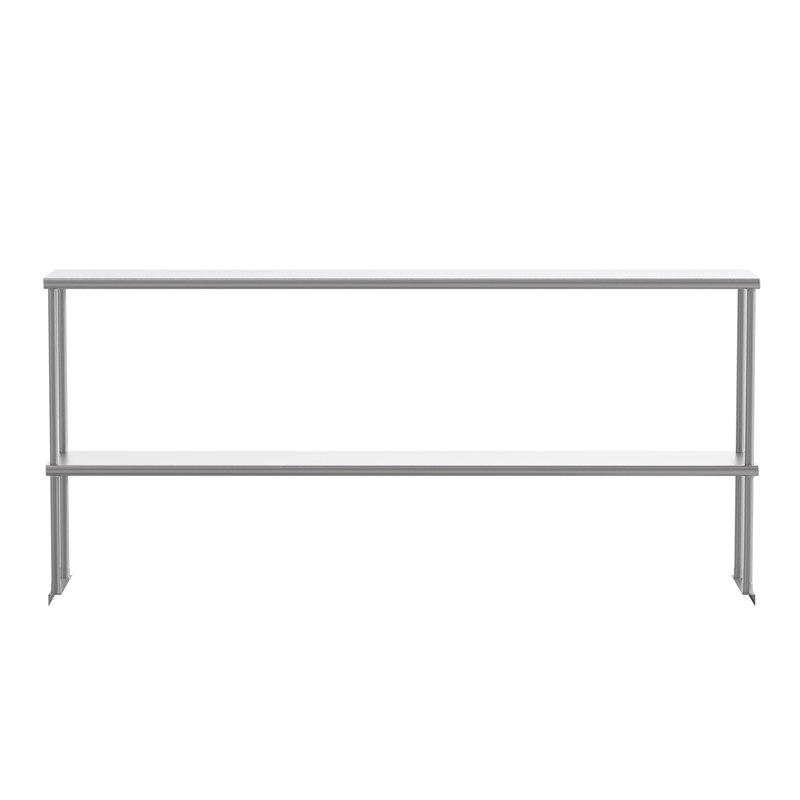 Pemberly Row NSF Certified Stainless Steel Kitchen Double Overshelf