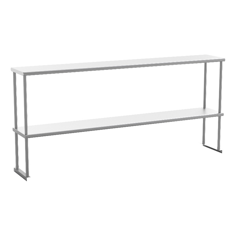 Pemberly Row NSF Certified Stainless Steel Kitchen Double Overshelf