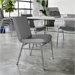 Pemberly Row Heavy Duty Gray Vinyl Padded Stack Chair with 550 lb Capacity