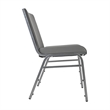 Pemberly Row Heavy Duty Gray Vinyl Padded Stack Chair with 550 lb Capacity