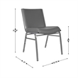 Pemberly Row Heavy Duty Gray Vinyl Padded Stack Chair with 550 lb Capacity