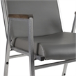 Pemberly Row Heavy Duty Gray Vinyl Padded Stack Chair with 550 lb Capacity