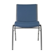 Pemberly Row Heavy Duty Navy Vinyl Padded Stack Chair with 550 lb Capacity