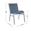Pemberly Row Heavy Duty Navy Vinyl Padded Stack Chair with 550 lb Capacity