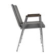 Pemberly Row Heavy Duty Gray Vinyl Padded Stack Chair with Arms