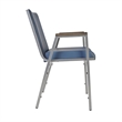 Pemberly Row Heavy Duty Navy Vinyl Padded Stack Chair with Arms