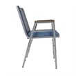 Pemberly Row Heavy Duty Navy Vinyl Padded Stack Chair with Arms