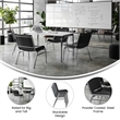 Pemberly Row Big and Tall 1000 lb Rated Black Vinyl Padded Stack Chair