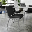 Pemberly Row Big and Tall 1000 lb Rated Black Vinyl Padded Stack Chair
