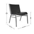 Pemberly Row Big and Tall 1000 lb Rated Black Vinyl Padded Stack Chair
