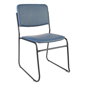 Pemberly Row 500 lb Capacity High Density Stackable Navy Vinyl Chair