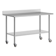 Pemberly Row 30x60 Stainless Steel Work Table with 4