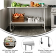 Pemberly Row 30x60 Stainless Steel Work Table with 4
