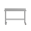 Pemberly Row 30x60 Stainless Steel Work Table with 4