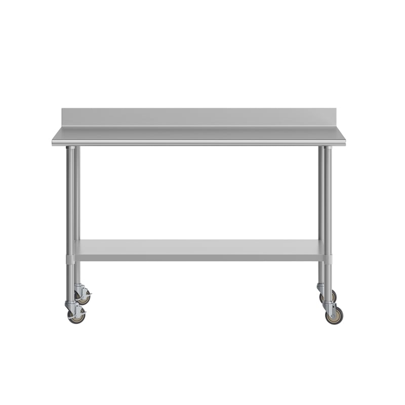 Pemberly Row 30x60 Stainless Steel Work Table with 4