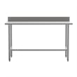 Pemberly Row Stainless Steel Kitchen Prep & Work Table with Shelf & Backsplash