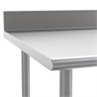 Pemberly Row Stainless Steel Kitchen Prep & Work Table with Shelf & Backsplash