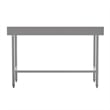 Pemberly Row Stainless Steel Kitchen Prep & Work Table with Shelf & Backsplash