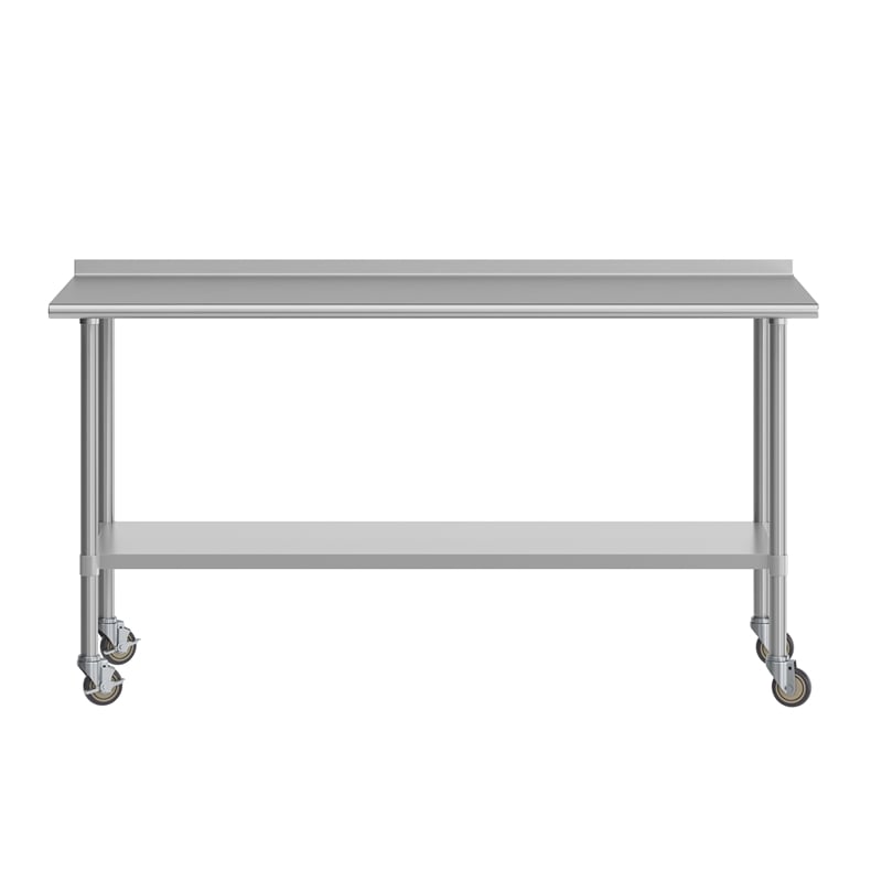 Pemberly Row 30x72 Stainless Steel Work Table with 1.5