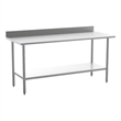 Pemberly Row Stainless Steel Kitchen Prep & Work Table with Shelf & Backsplash