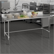 Pemberly Row Stainless Steel Kitchen Prep and Work Table with 4