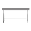 Pemberly Row Stainless Steel Kitchen Prep and Work Table with 4