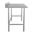 Pemberly Row Stainless Steel Kitchen Prep and Work Table with 4