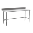Pemberly Row Stainless Steel Kitchen Prep and Work Table with 4