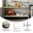 Pemberly Row 30x72 Stainless Steel Work Table with 2 Overshelves and Undershelf