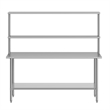 Pemberly Row 30x72 Stainless Steel Work Table with 2 Overshelves and Undershelf