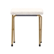 Pemberly Row Double Folding Faux Shearling Saucer Chair with 2 Ottomans