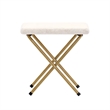 Pemberly Row Double Folding Faux Shearling Saucer Chair with 2 Ottomans