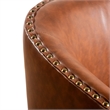 Pemberly Row Classic Club Style Chair with 360 Swivel Base & Nail Trim in Brown