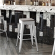 Pemberly Row Indoor/Outdoor Backless Bar Stool with Poly Seat in White/Gray