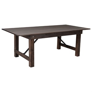 Pemberly Row 7' x 40&quot Rectangular Rustic Solid Pine Folding Farm Table